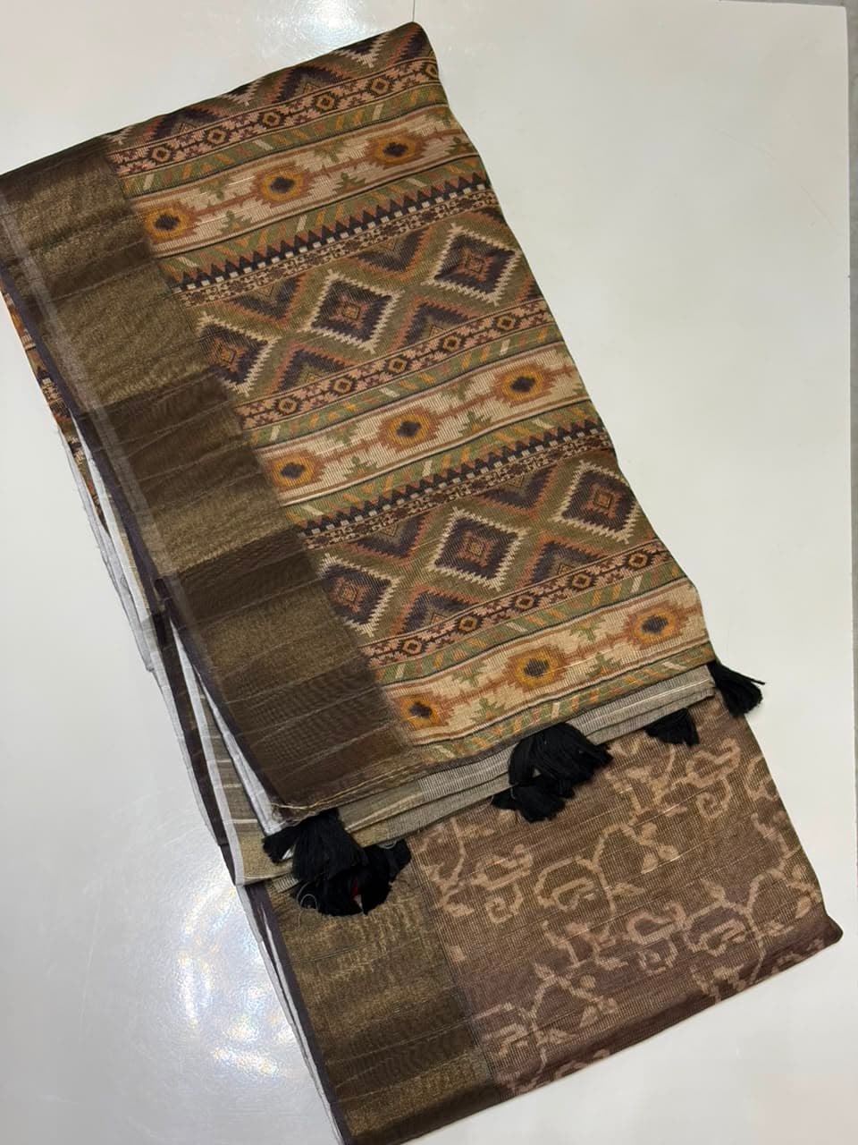 Bhagalpuri Cotton — Chocolate Brown view 2